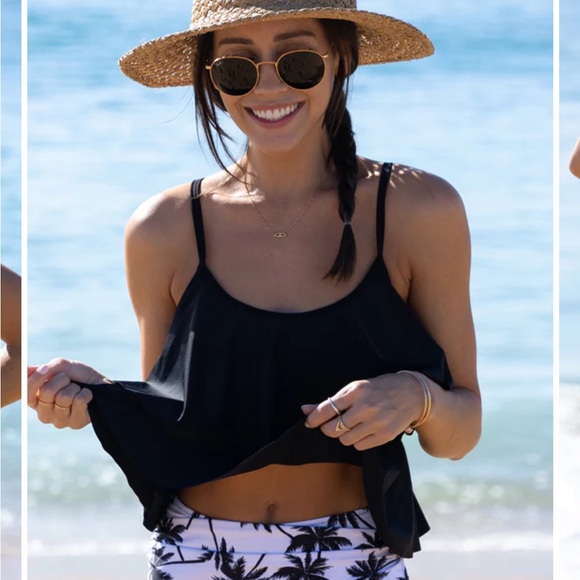 Tankini ruffle top with full coverage bottoms, XL - Picture 8 of 8